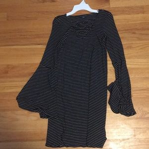 Black and white striped dress